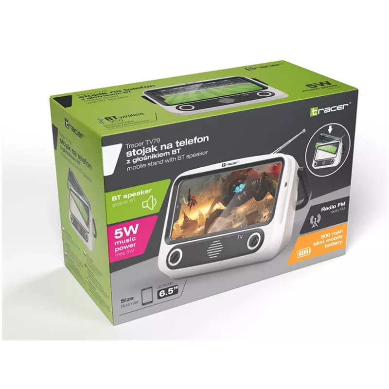 Mobiiliteline TRACER T-MLX48046 Bluetooth-kaiuttimella, säädettävä puhelin-/tablettiteline