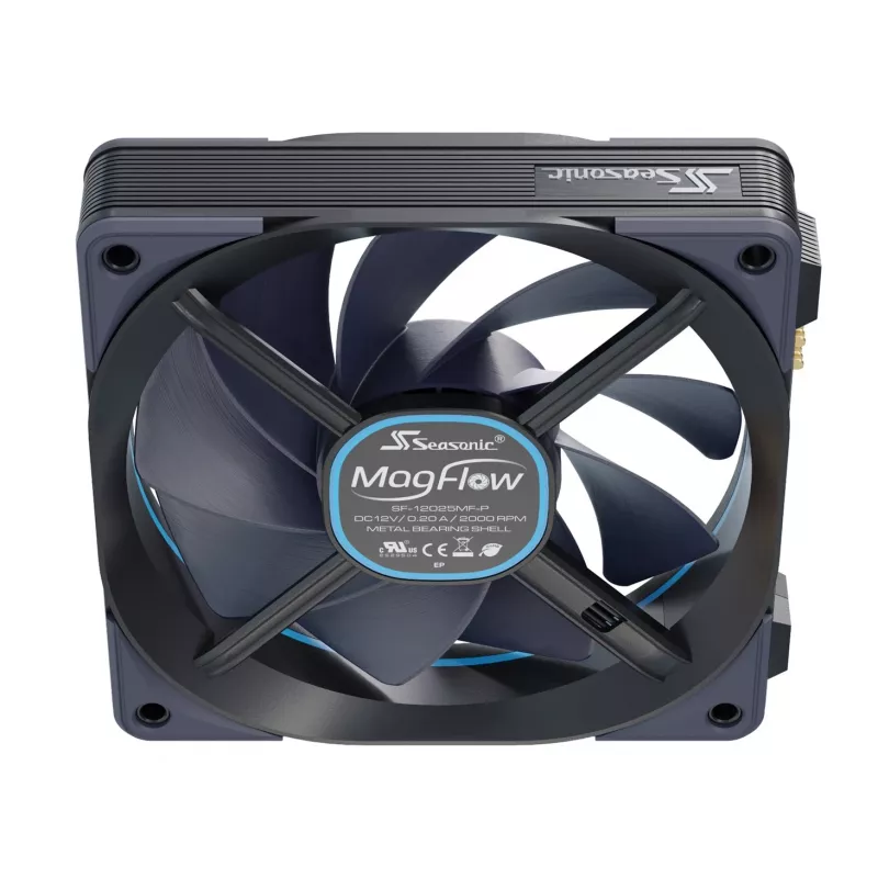 Seasonic MagFlow 1-tuuletinsarja tietokonekotelo 12 cm musta 1 kpl