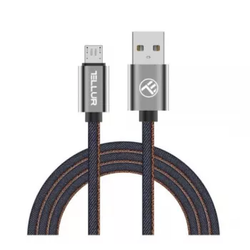 Tellur USB–Micro-USB-datakaapeli 1 m denim