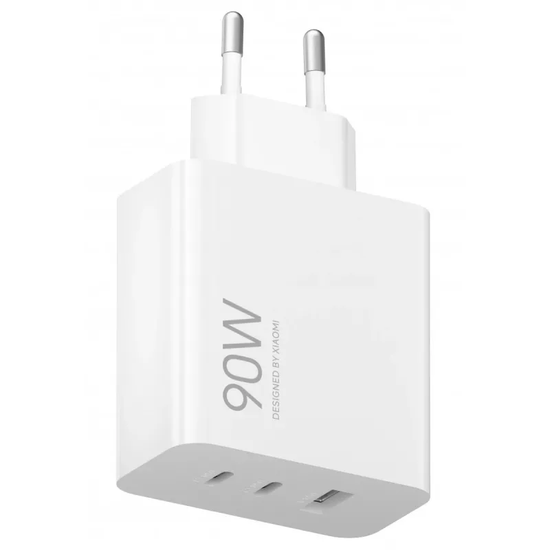 Verkkolaite Xiaomi 90W HyperCharge 3-Port EU — 90W USB-laturi kolmella lähtöportilla (EU-pistoke)