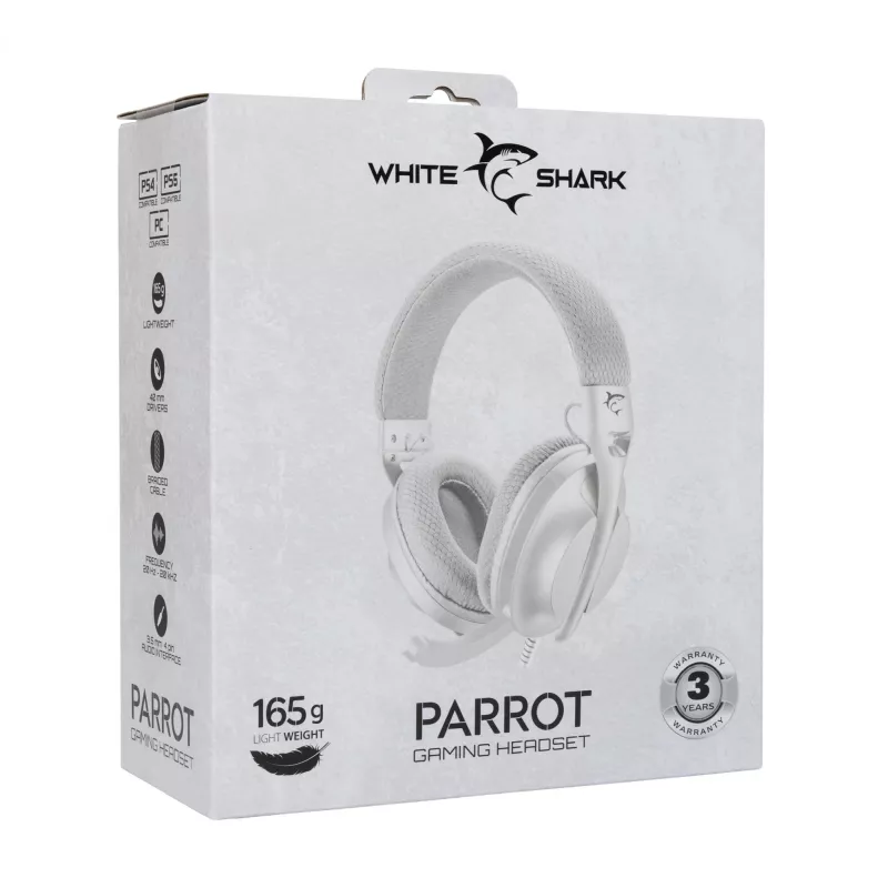 Kuulokkeet White Shark GH-2440 Parrot valkoinen/harmaa