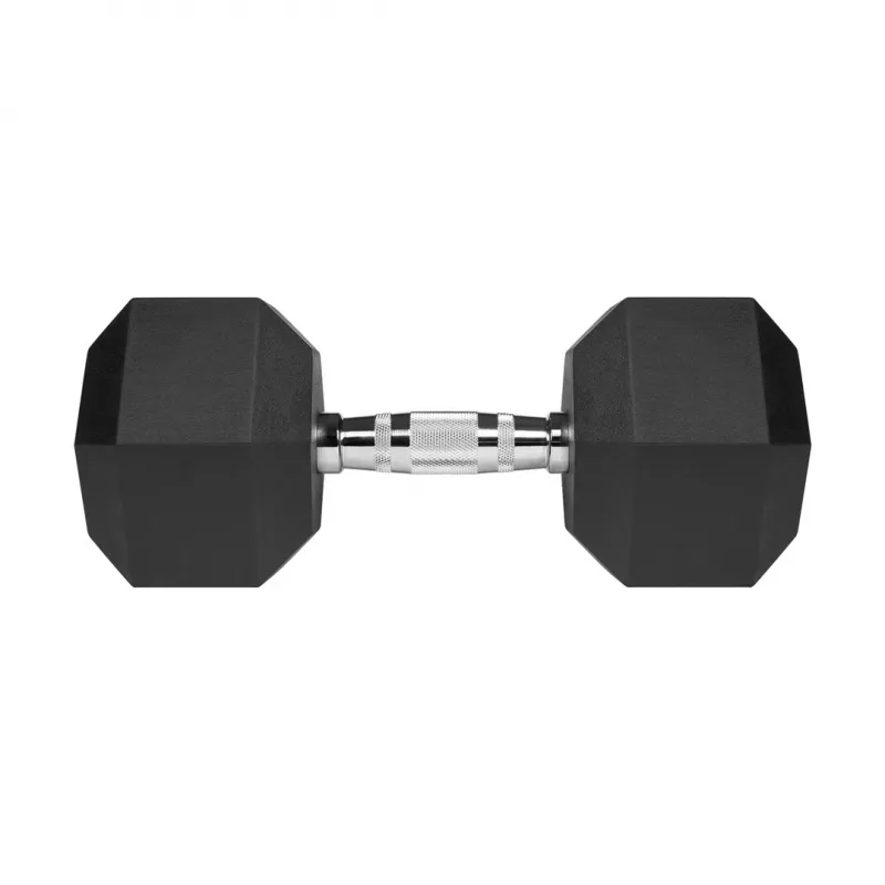 Kumipäällysteinen valurautakäsipaino HEX 20 kg REBEL ACTIVE