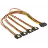 SATA-kaapeli DeLOCK 60158 0,5m SATA 15-pin 4 x SATA 15-pin monivärinen