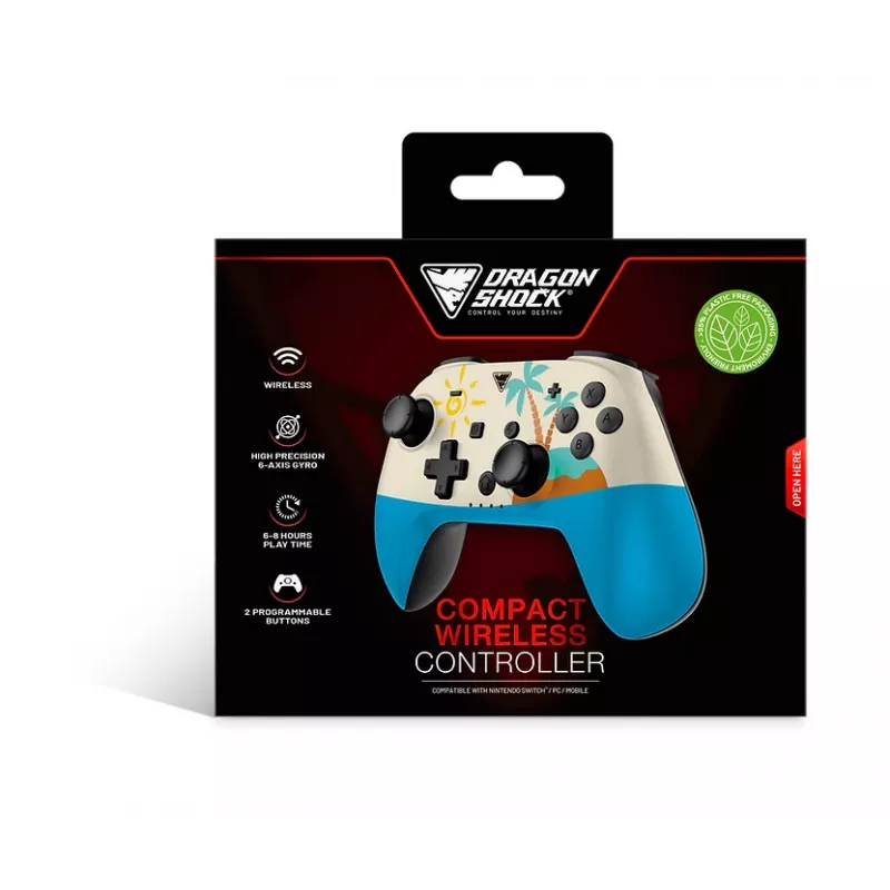 Dragonshock PopTop Compact - peliohjain - Nintendo Switch - Takaisin-painike - D-Pad - Home-painike - Reset-painike - langaton - Bluetooth - USB Type-C (D