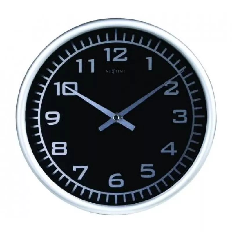 NeXtime kello 2953 Blacky, Ø 25 cm, seinäkello, musta