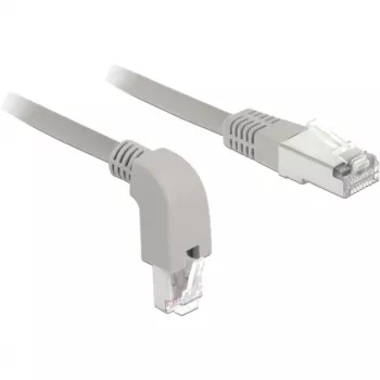 DeLOCK - verkkokaapeli - RJ-45 (M) alaspäin kulma RJ-45 (M) - 50cm - S/FTP - CAT 6a - suojattu, halogeeniton - harmaa (85873)