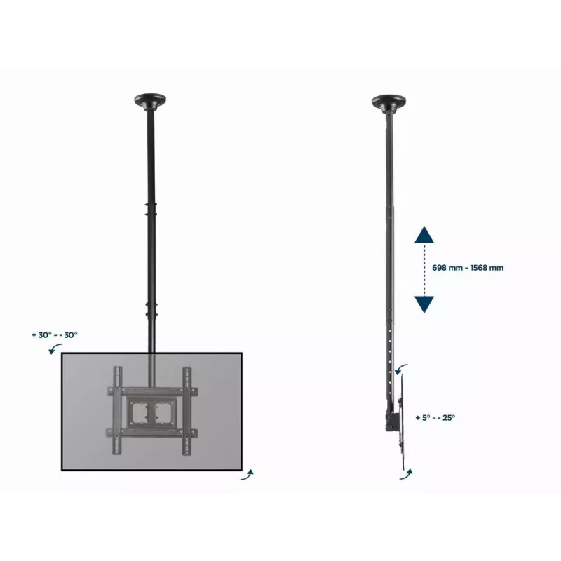 Gembird CM-70 kpl-01 TV-teline/jalusta 177,8 cm (70) musta