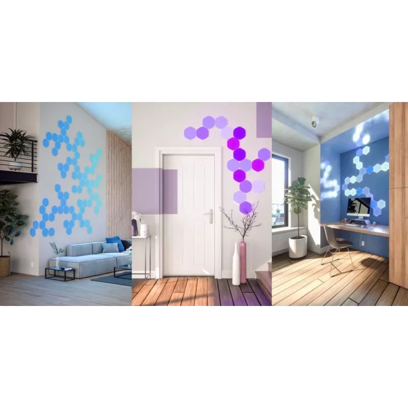 Nanoleaf Shapes Hexagons Smarter Kit -LED-valopaneelit, 9 kpl, valkoinen