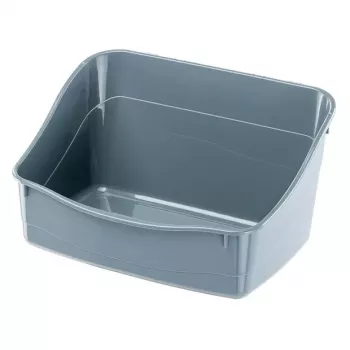 Avonainen kulmikas kissanvessa Ferplast, kanin vessa, muovi, harmaa, 370×270×185 mm, kaneille
