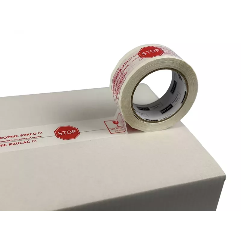 BSTech painettu teippi 48x100m Vorsicht Glas 6 kpl