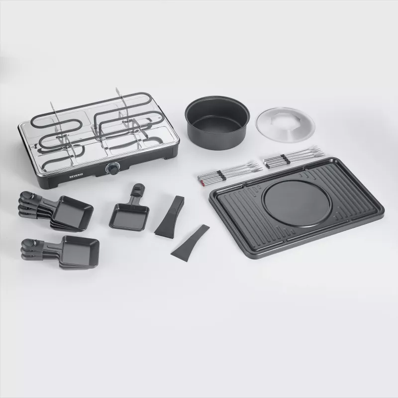 Severin RG 2347 raclette-grilli 8 henkilölle 1400 W musta