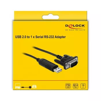 Sarjakaapeli DeLOCK 66282 musta 1,8 m RS-232 USB Type-A