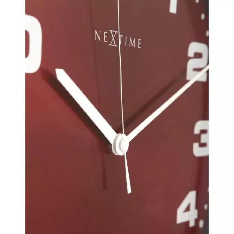 NeXtime kello 3053ro Dash Red, Ø35 cm, seinäkello, punainen/hopea