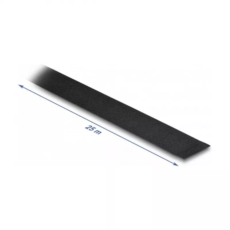 DeLOCK kangasteippi 25 m x 25 mm repeämätön itseliimautuva musta