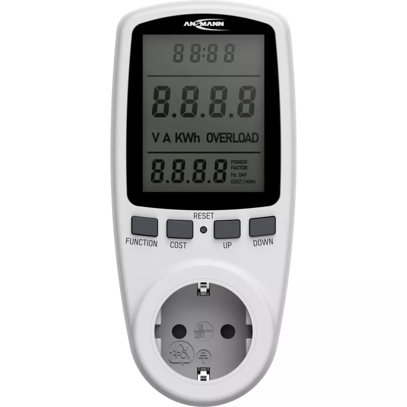 Energiakustannusmittari ANSMANN APM2 120-0007 LCD-näytöllä