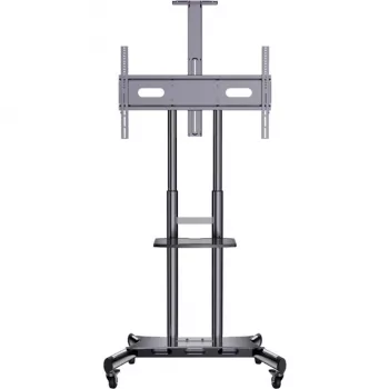 HAGOR HP Twin Stand HD - rullavaunu - litteälle näytölle / AV-laitteille - musta - näytön koko: 140-213 cm (55-84) - kiinnitysliitäntä: enintään 800 x 500 mm (8210)