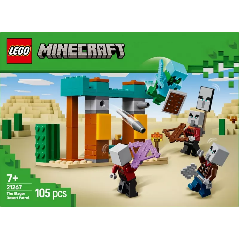 LEGO rakennussarja Illagerien aavikkopartio 21267 – Minecraft-leikkisarja, 105 osaa, 4 minihahmoa, 80×60×110 mm