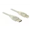 USB-kaapeli DeLOCK 83896 USB 2.0 5 m USB A USB B läpinäkyvä