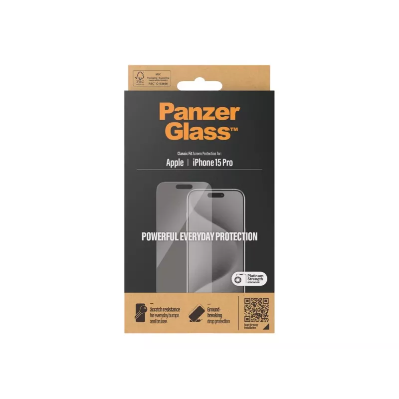 PanzerGlass® näytönsuojakalvo iPhone 15 Pro | Classic Fit