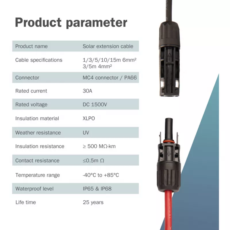 Kaapeli Digitus DK-SCEC66-0030 6 mm² 3 m MC4 musta punainen