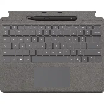 Microsoft Surface Pro Keyboard - näppäimistö - kosketuslevyllä, kiihtyvyysanturilla, Surface Slim Pen 2 säilytys- ja latausteline - QWERTZ - saksa/itävalta