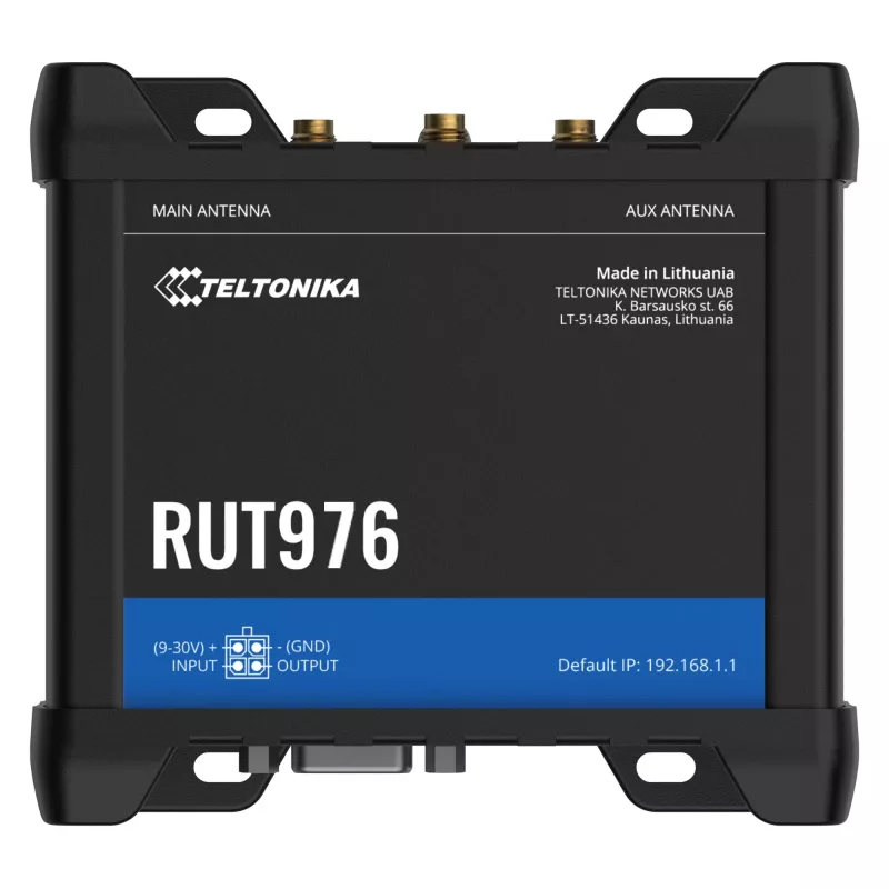 Teltonika RUT976 Redcap 5G -reititin, 5G, Wi-Fi 4, Dual SIM, 4x FE LAN, RS232, RS485