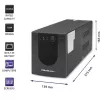 Qoltec Monolith 53775 Line-Interactive UPS-laite, 1200 VA (1,2 kVA) / 720 W, AVR, 4 AC-pistorasiaa, musta