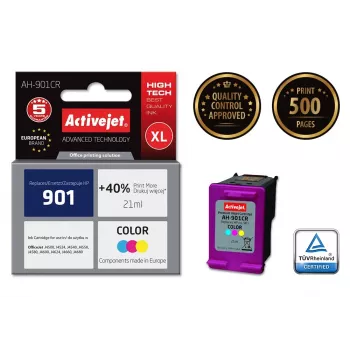 Activejet AH-901CR muste, korvaa HP 901 CC656AE, Premium, 21 ml, värillinen