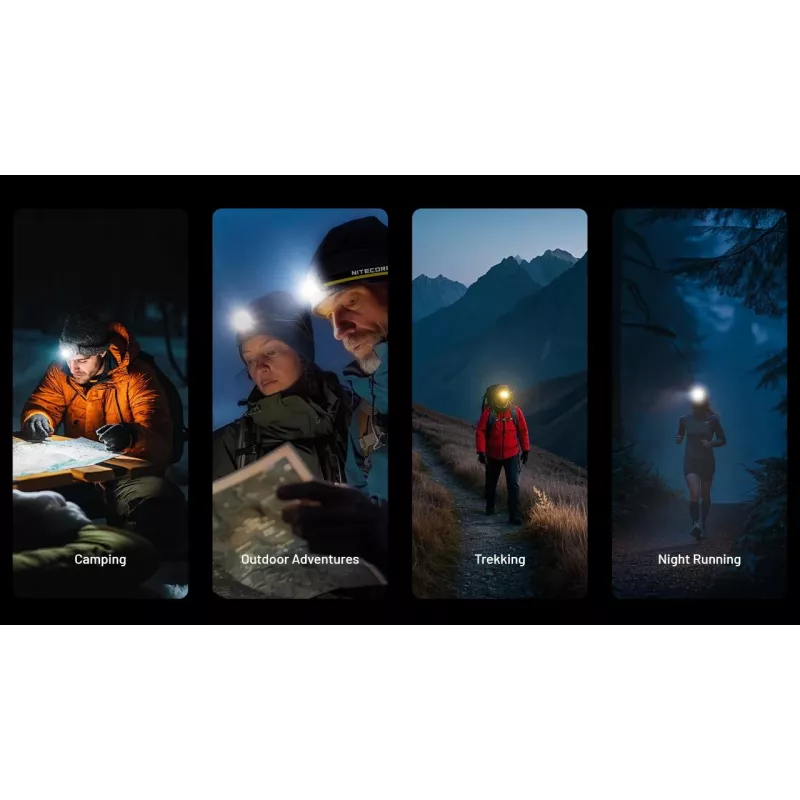 Otsalamppu Nitecore NU25 MCT — ladattava otsalamppu, jopa 400 lumenia, kompakti kädetön valaistus