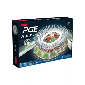 3D-palapeli cubicfun PGE National LED Model 306-L541H — LED-valaistu arkkitehtoninen paperimalli