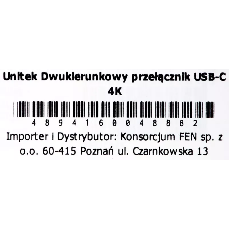 Unitek D1078A kaksisuuntainen USB-C 4K -kytkin, 2 tuloa ja 1 lähtö