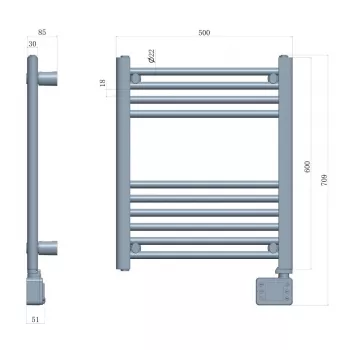 LED sähköinen kylpyhuonepatteri | AD 7823 | patteri | 400 W | valkoinen | IP24