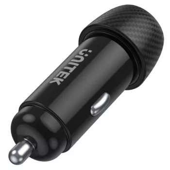 Autolaturi Unitek P1400A USB-C ja USB-A, 38W, Quick Charge 3.0, tulo 12–24V, musta
