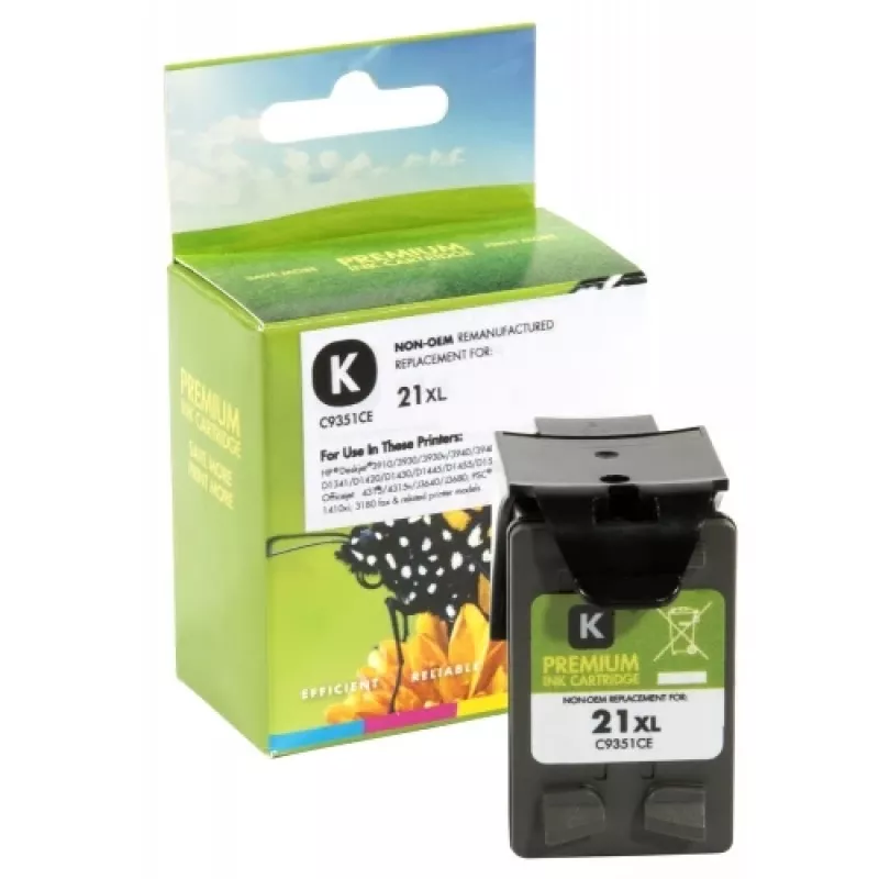 Static Control yhteensopiva Hewlett-Packard 21XL (C9351CE) musta, 475 sivua