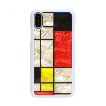 iKins Mondrian suojakuori iPhone XS/X, valkoinen, K1624H