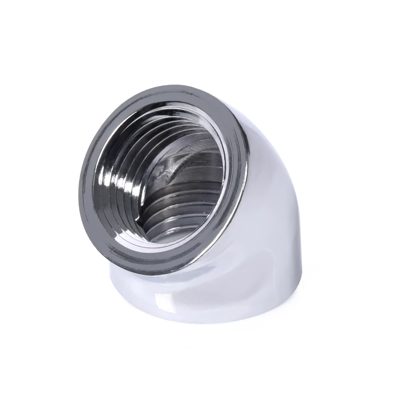 Alphacool 17593 45° letkuliitin, G1/4 sisäkierre – G1/4 sisäkierre, kromi