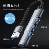 HUB-sovitin USB 3.0 4in1, 4x USB 3.0