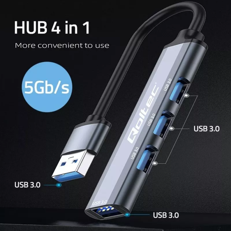HUB-sovitin USB 3.0 4in1, 4x USB 3.0