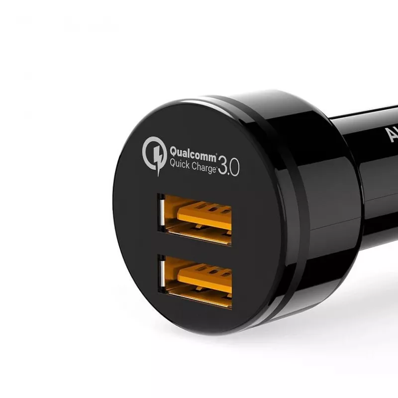CC-T8 erittäin nopea autolaturi 2xUSB 3.0 6A 36W + Micro-USB-kaapeli 1 m
