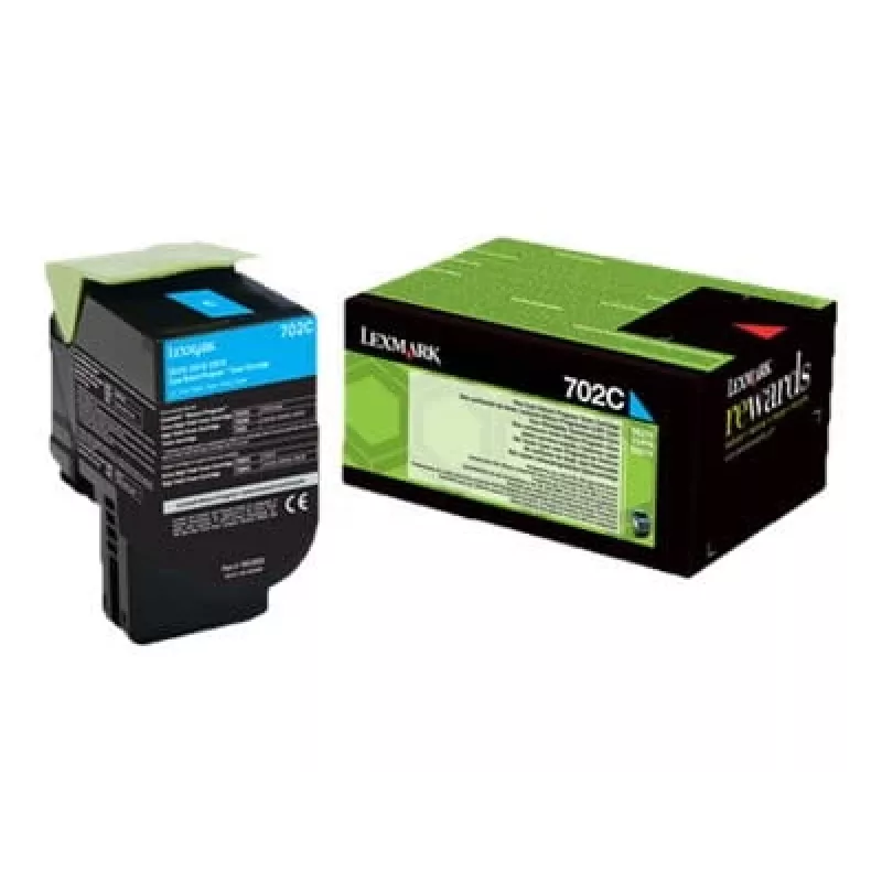 Lexmark 702C R värikasetti 1 kpl alkuperäinen syaani