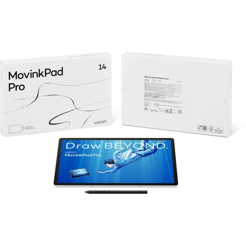 Wacom MovinkPad Pro 14, johdollinen ja johdoton, 5080 lpi, 302 x 189 mm, USB/Bluetooth, 1 cm, kynä