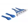 DeLOCK korttipaikkapelti USB3.0 pin header 19 pin 2 x Internal > 4 x USB3.0-A Socket external - korttipaikkapelti (82974)