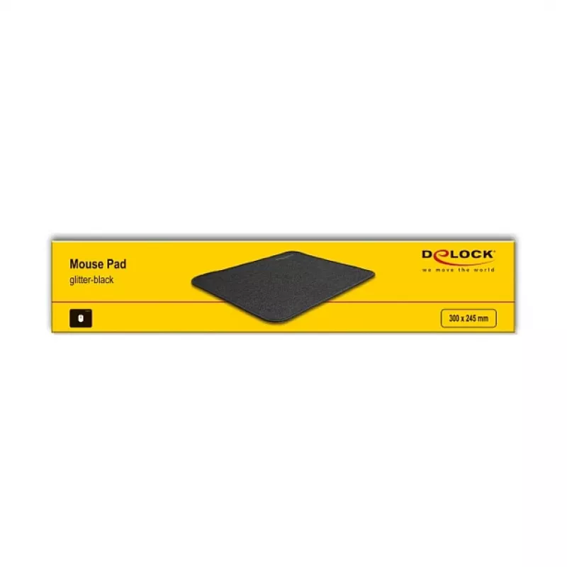 Hiirimatto DeLOCK kimaltavan musta 300x245mm kumi liukumaton
