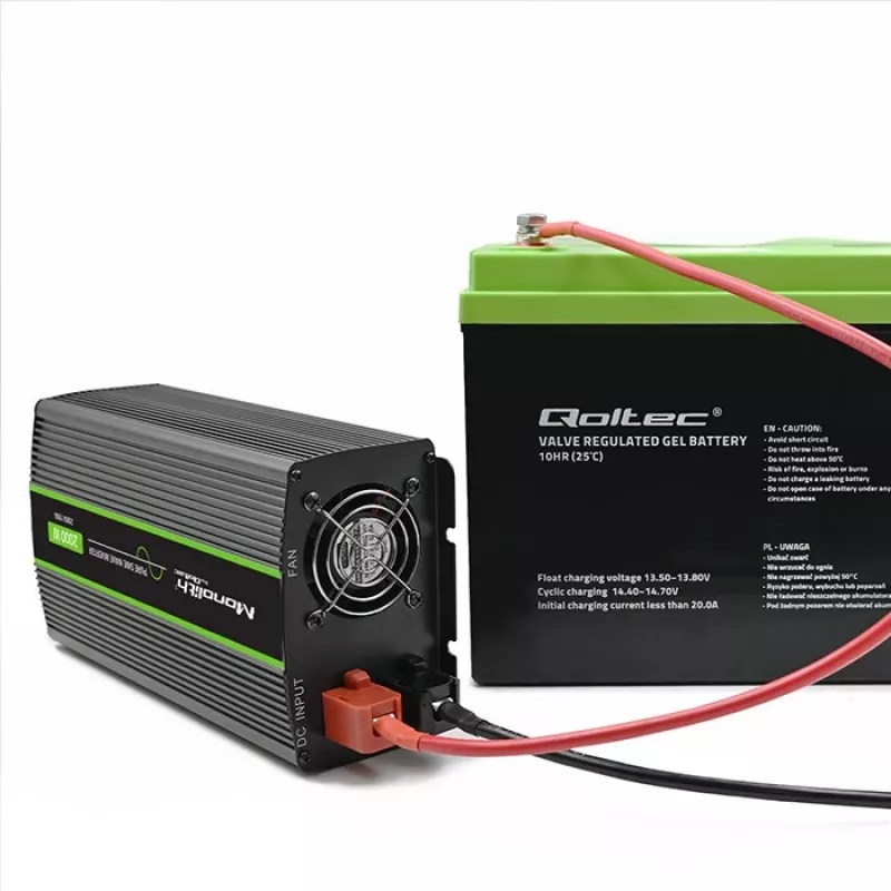 Auto-invertteri Qoltec Monolith 2000 W musta 24 V