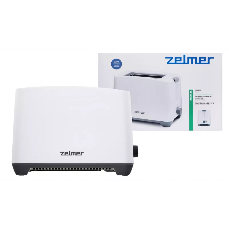 Zelmer ZTS7386 leivänpaahdin 2 viipaletta 750 W valkoinen