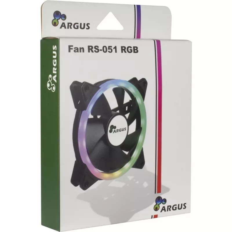 INTER-TECH Argus RS-051 RGB 120 mm kotelotuuletin, 900 kierr./min, musta