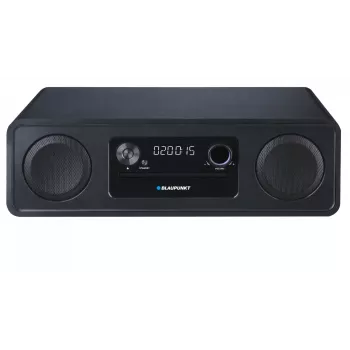 Mikro-HiFi-järjestelmä BLAUPUNKT MS20BK — CD/MP3/WMA, Bluetooth 5.0, UKW, USB, MicroSD, 2×20W RMS, AUX, RCA, LED-näyttö, 100–240V, musta