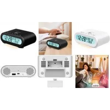 LogiLink SC0121W radiokello FM USB taktiilipainikkeilla, herätystoiminto valkoinen