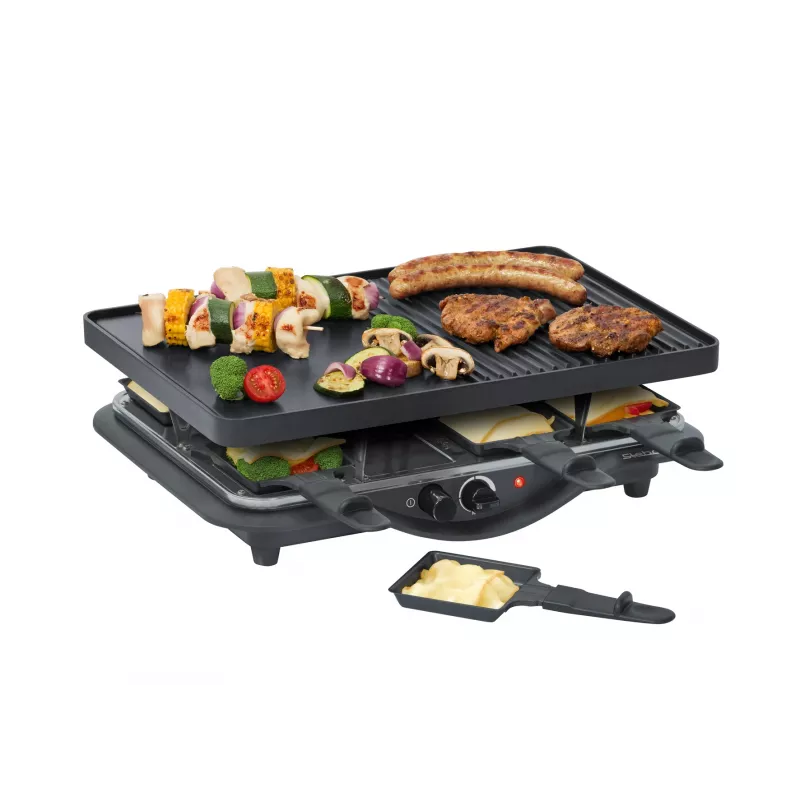 Steba RC 28 valurautainen raclette-grilli, 1400 W, 8 pannua, musta