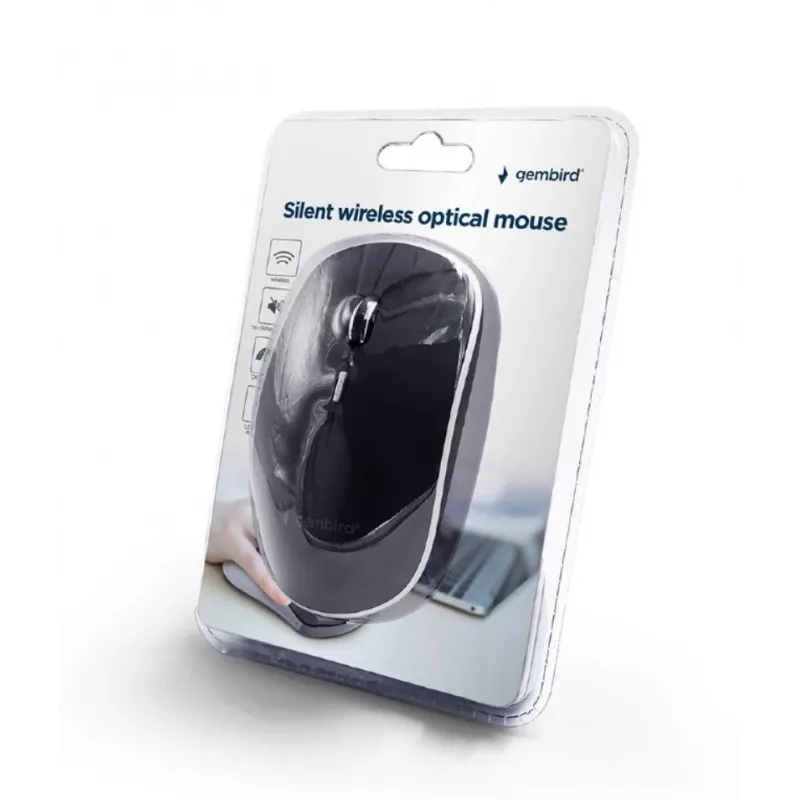 Hiiri USB OPTICAL WRL musta/SILENT MUSW-4BS-01 GEMBIRD